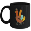 Peace Love Turkey Grateful Turkey Thanksgiving Hand Sign Mug Coffee Mug | Teecentury.com