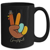 Peace Love Turkey Grateful Turkey Thanksgiving Hand Sign Mug Coffee Mug | Teecentury.com