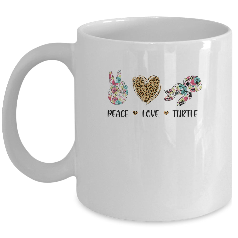Peace Love Turtles Cute Turtle Graphic for Women Teen Girls Mug Coffee Mug | Teecentury.com