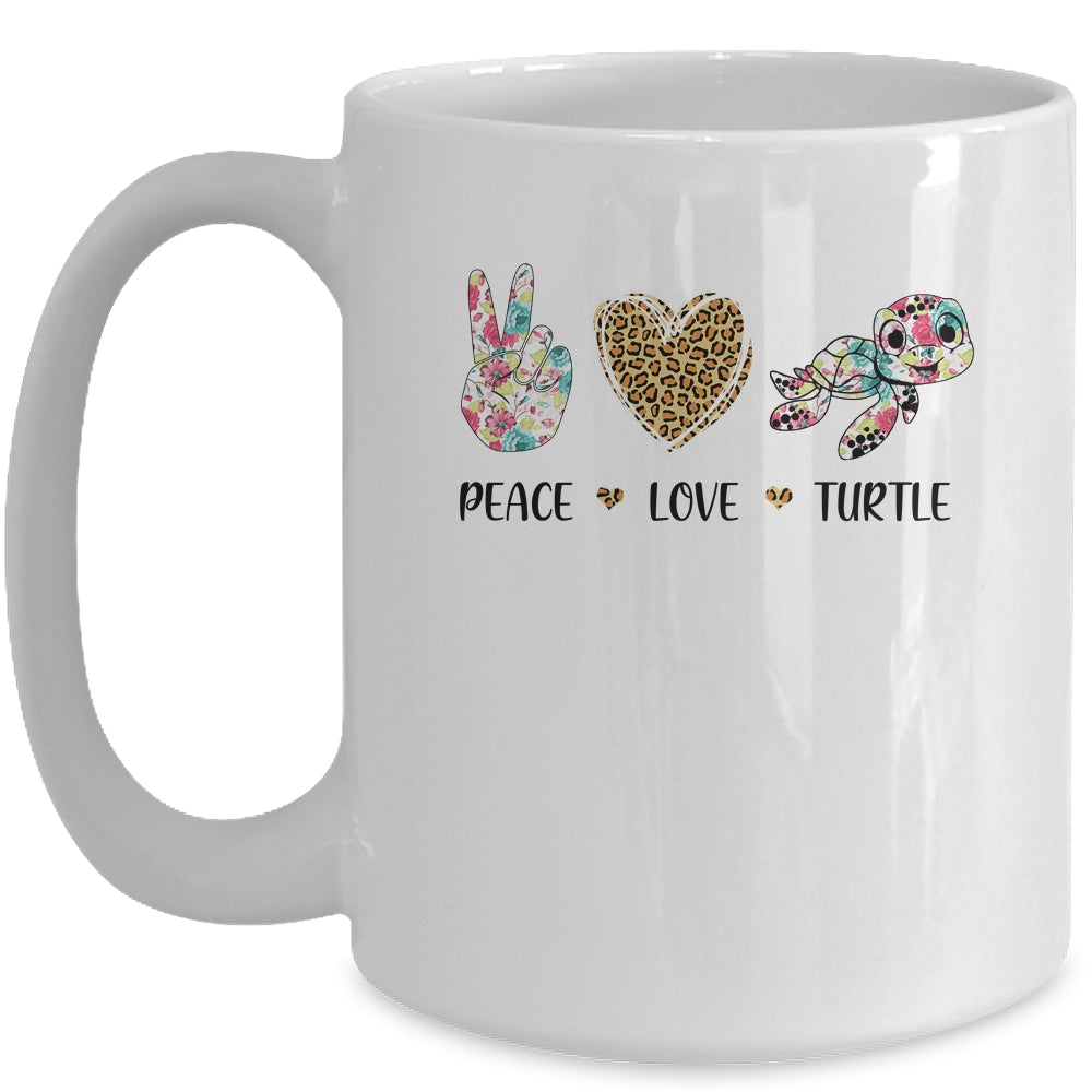 Peace Love Turtles Cute Turtle Graphic for Women Teen Girls Mug Coffee Mug | Teecentury.com