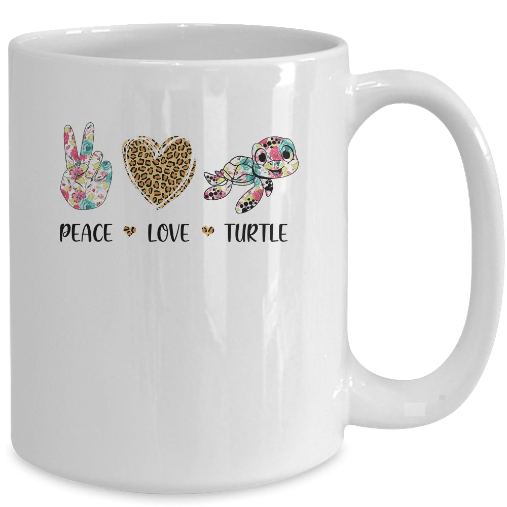 Peace Love Turtles Cute Turtle Graphic for Women Teen Girls Mug Coffee Mug | Teecentury.com
