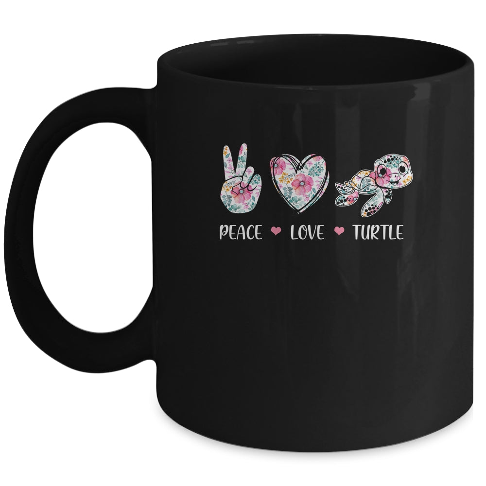Peace Love Turtles Cute Turtle Lover Women Teen Girls Mug Coffee Mug | Teecentury.com