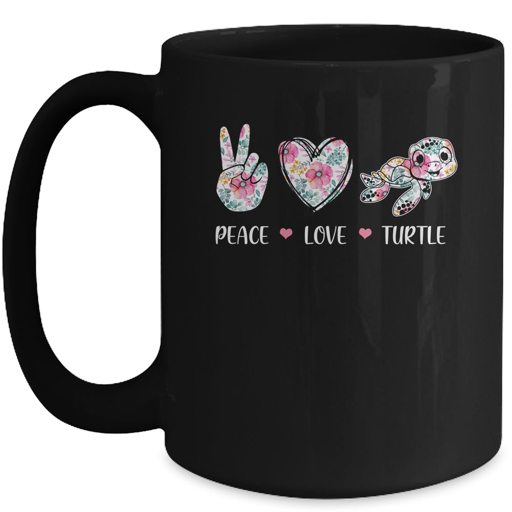 Peace Love Turtles Cute Turtle Lover Women Teen Girls Mug Coffee Mug | Teecentury.com