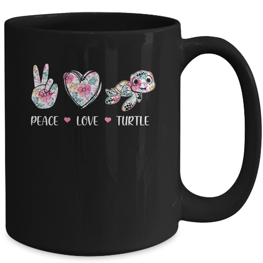 Peace Love Turtles Cute Turtle Lover Women Teen Girls Mug Coffee Mug | Teecentury.com