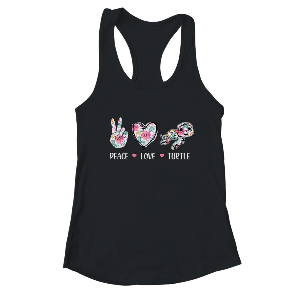 Peace Love Turtles Cute Turtle Lover Women Teen Girls T-Shirt & Tank Top | Teecentury.com