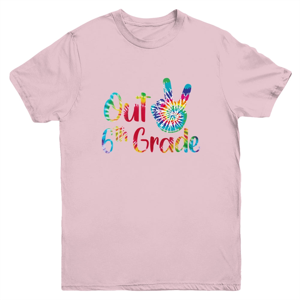 Peace Out 6th Grade Tie Dye Graduation Class Of 2022 Youth Youth Shirt | Teecentury.com