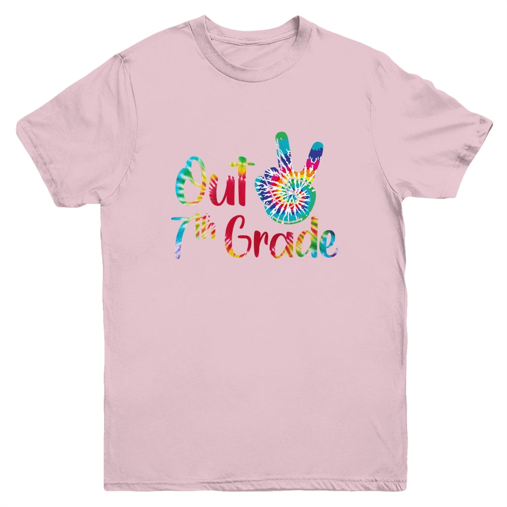Peace Out 7th Grade Tie Dye Graduation Class Of 2022 Youth Youth Shirt | Teecentury.com
