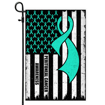 Peritoneal Cancer Awareness America Flag Teal Ribbon Flag | Teecentury.com