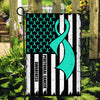 Peritoneal Cancer Awareness America Flag Teal Ribbon Flag | Teecentury.com