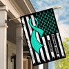 Peritoneal Cancer Awareness America Flag Teal Ribbon Flag | Teecentury.com