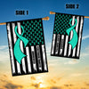 Peritoneal Cancer Awareness America Flag Teal Ribbon Flag | Teecentury.com