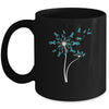 Peritoneal Ovarian Cancer Awareness Dandelion Teal Ribbon Mug Coffee Mug | Teecentury.com