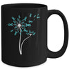 Peritoneal Ovarian Cancer Awareness Dandelion Teal Ribbon Mug Coffee Mug | Teecentury.com