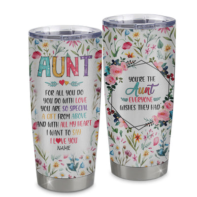 Personalized Aunt From Niece Nephew Stainless Steel Tumbler Cup You Are So Special I Love You Aunt Mothers Day Birthday Christmas Travel Mug | teecentury