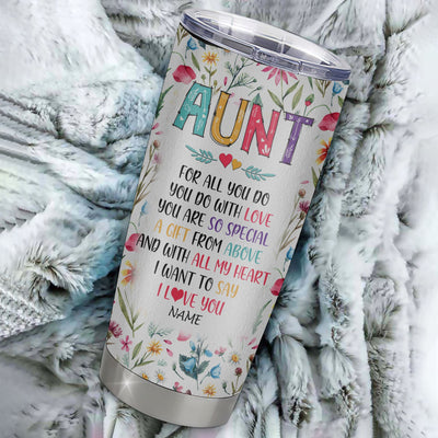 Personalized Aunt From Niece Nephew Stainless Steel Tumbler Cup You Are So Special I Love You Aunt Mothers Day Birthday Christmas Travel Mug | teecentury