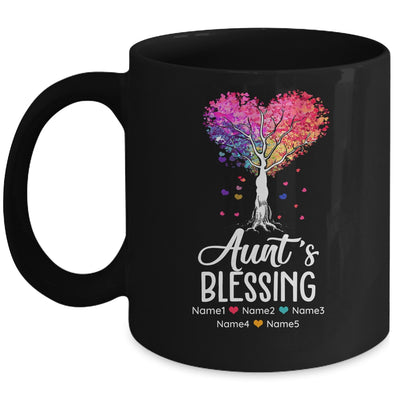 Personalized Aunt Is Blessed With Kids Name Colortree Custom Aunt For Women Mothers Day Birthday Christmas Mug | teecentury