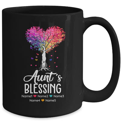 Personalized Aunt Is Blessed With Kids Name Colortree Custom Aunt For Women Mothers Day Birthday Christmas Mug | teecentury