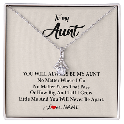 Alluring Beauty Necklace | Personalized Aunt Necklace From Niece Nephew You Will Always Be My Aunt Birthday Mothers Day Christmas Customized Gift Box Message Card | teecentury