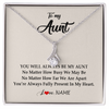 Alluring Beauty Necklace | Personalized Aunt Necklace From Niece Nephew You're Always In My Heart Aunt Birthday Mothers Day Christmas Jewelry Pendant Customized Gift Box Message Card | teecentury