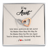 Interlocking Hearts Necklace | Personalized Aunt Necklace From Niece Nephew You're Always In My Heart Aunt Birthday Mothers Day Christmas Jewelry Pendant Customized Gift Box Message Card | teecentury