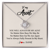 Love Knot Necklace | Personalized Aunt Necklace From Niece Nephew You're Always In My Heart Aunt Birthday Mothers Day Christmas Jewelry Pendant Customized Gift Box Message Card | teecentury