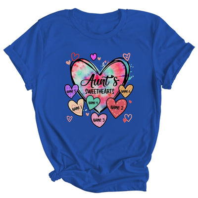 Personalized Aunt Sweethearts Custom With Kids Name Valentines Day Mothers Day Birthday Christmas Shirt & Tank Top | teecentury