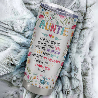 Personalized Auntie From Niece Nephew Stainless Steel Tumbler Cup You Are So Special I Love You Auntie Mothers Day Birthday Christmas Travel Mug | teecentury