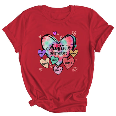 Personalized Auntie Sweethearts Custom With Kids Name Valentines Day Mothers Day Birthday Christmas Shirt & Tank Top | teecentury