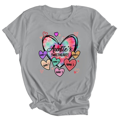 Personalized Auntie Sweethearts Custom With Kids Name Valentines Day Mothers Day Birthday Christmas Shirt & Tank Top | teecentury