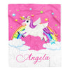 Personalized Baby Blanket Custom Name Magical Rainbow Unicorn For Girl Daughter Granddaughter Niece Birthday Christmas Customized Bed Fleece Throw Blanket | teecentury