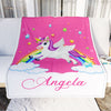 Personalized Baby Blanket Custom Name Magical Rainbow Unicorn For Girl Daughter Granddaughter Niece Birthday Christmas Customized Bed Fleece Throw Blanket | teecentury