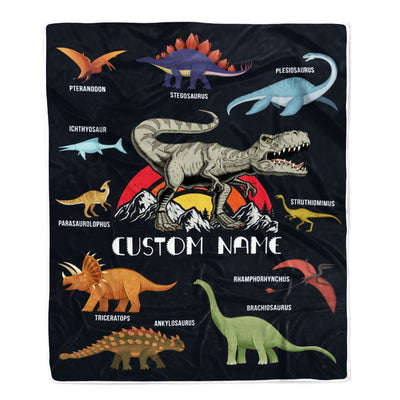 Personalized Baby Girl Blanket Cute Dinosaur Design for Kids Newborn Daughter Granddaughter Niece From Mom Aunt Birthday Christmas Customized Fleece Blanket Blanket | Teecentury.com