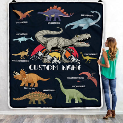 Personalized Baby Girl Blanket Cute Dinosaur Design for Kids Newborn Daughter Granddaughter Niece From Mom Aunt Birthday Christmas Customized Fleece Blanket Blanket | Teecentury.com