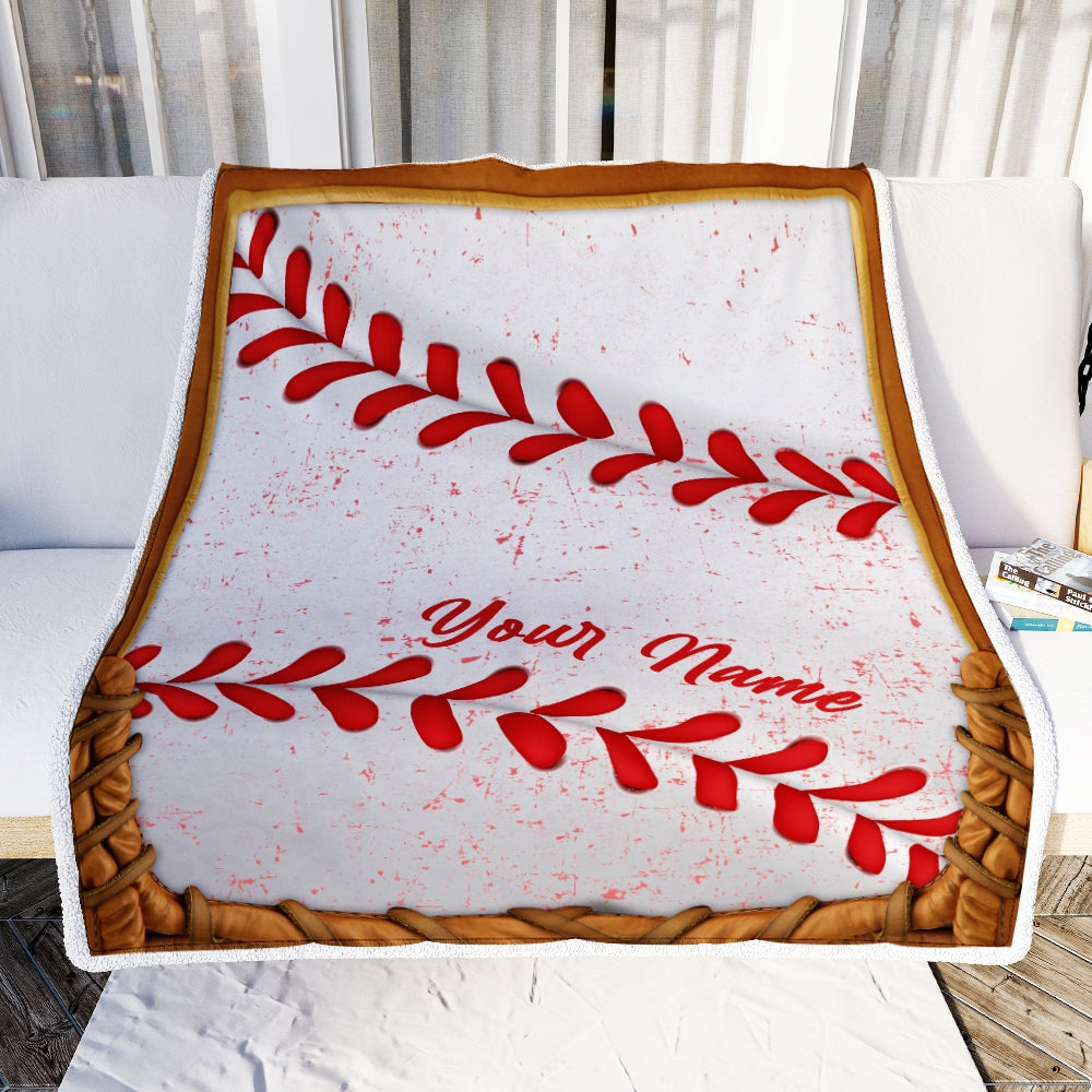 Personalized Baseball Blanket Printed 3D Sport Lover Son Kids Men