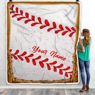 Personalized Baseball Blanket Printed 3D Sport Lover Son Kids Men Women Birthday Customized Fleece Blanket Blanket | Teecentury.com