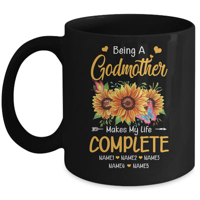 Personalized Being A Godmother Makes My Life Complete Custom With Grandkids Name Mothers Day Birthday Christmas Mug | teecentury