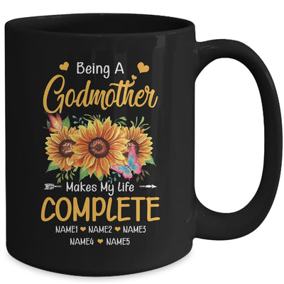 Personalized Being A Godmother Makes My Life Complete Custom With Grandkids Name Mothers Day Birthday Christmas Mug | teecentury