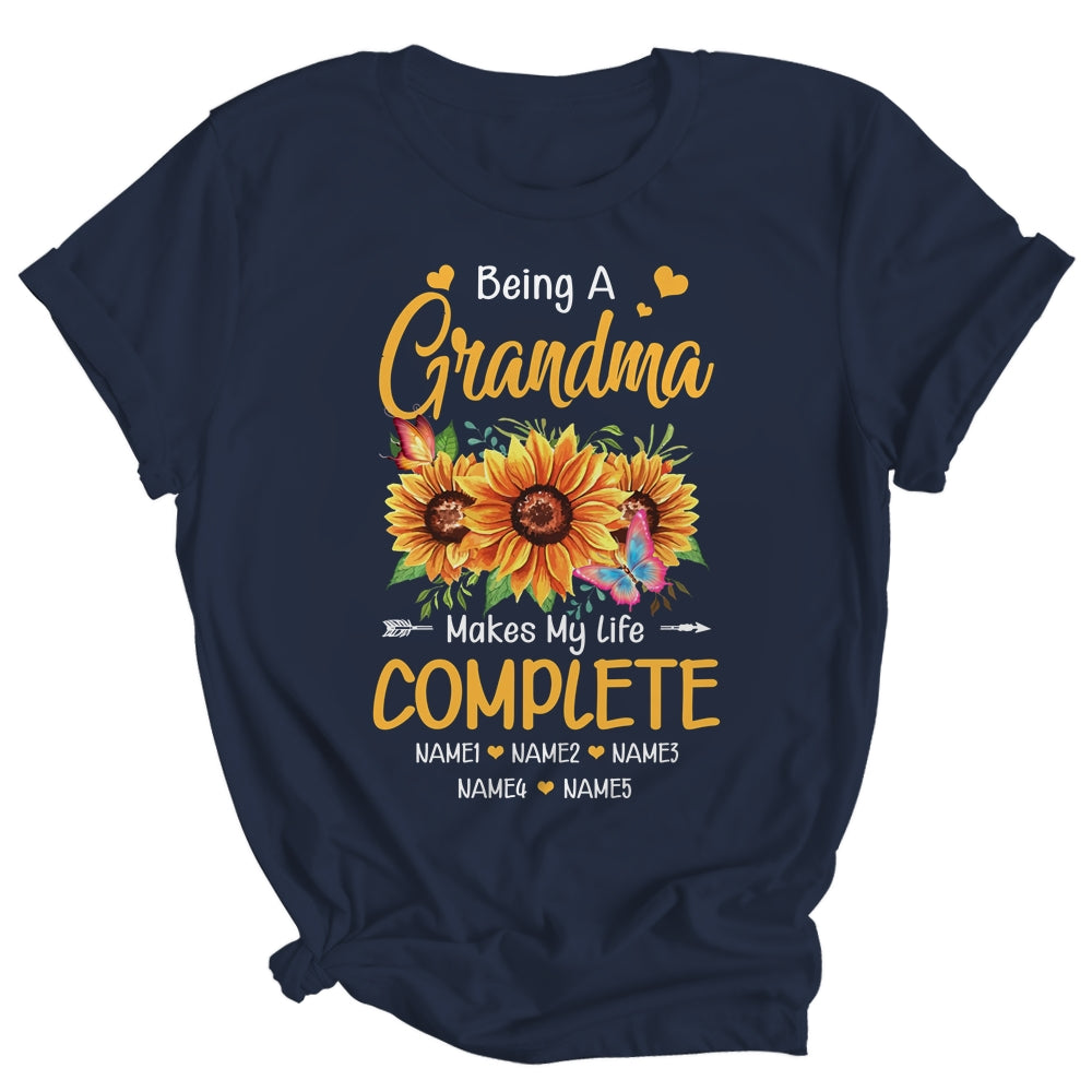 Personalized Being A Grandma Makes My Life Complete Custom Grandkids Name Mothers Day Birthday Christmas Shirt & Tank Top | teecentury