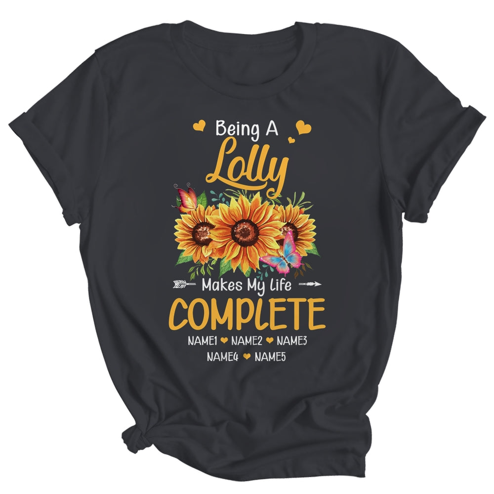 Personalized Being A Lolly Makes My Life Complete Custom Grandkids Name Mothers Day Birthday Christmas Shirt & Tank Top | teecentury