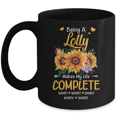 Personalized Being A Lolly Makes My Life Complete Custom Grandkids Name Mothers Day Birthday Christmas Mug | teecentury