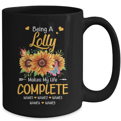 Personalized Being A Lolly Makes My Life Complete Custom Grandkids Name Mothers Day Birthday Christmas Mug | teecentury