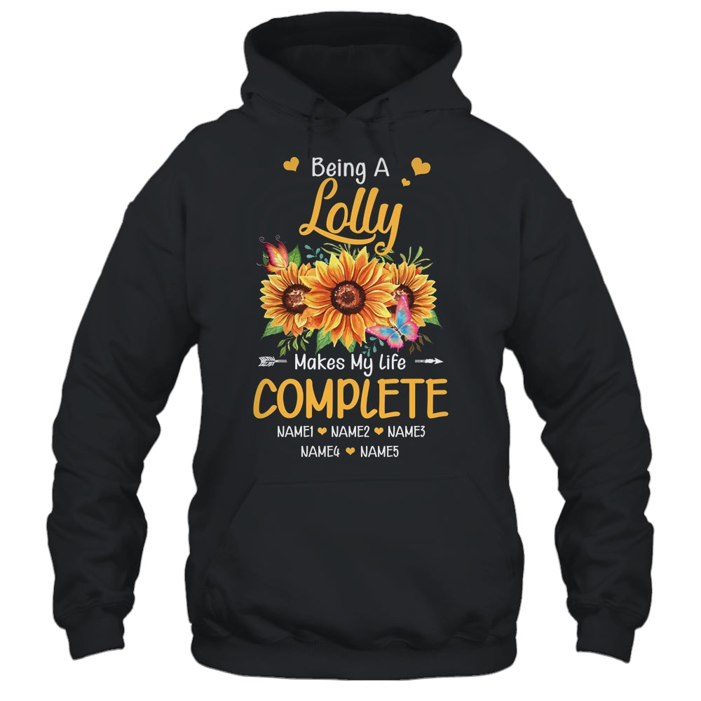 Personalized Being A Lolly Makes My Life Complete Custom Grandkids Name Mothers Day Birthday Christmas Shirt & Tank Top | teecentury