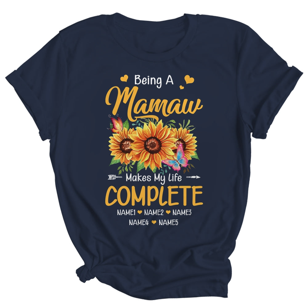 Personalized Being A Mamaw Makes My Life Complete Custom Grandkids Name Mothers Day Birthday Christmas Shirt & Tank Top | teecentury
