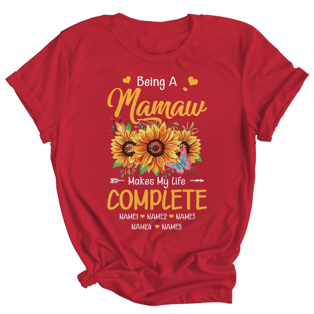 Personalized Being A Mamaw Makes My Life Complete Custom Grandkids Name Mothers Day Birthday Christmas Shirt & Tank Top | teecentury