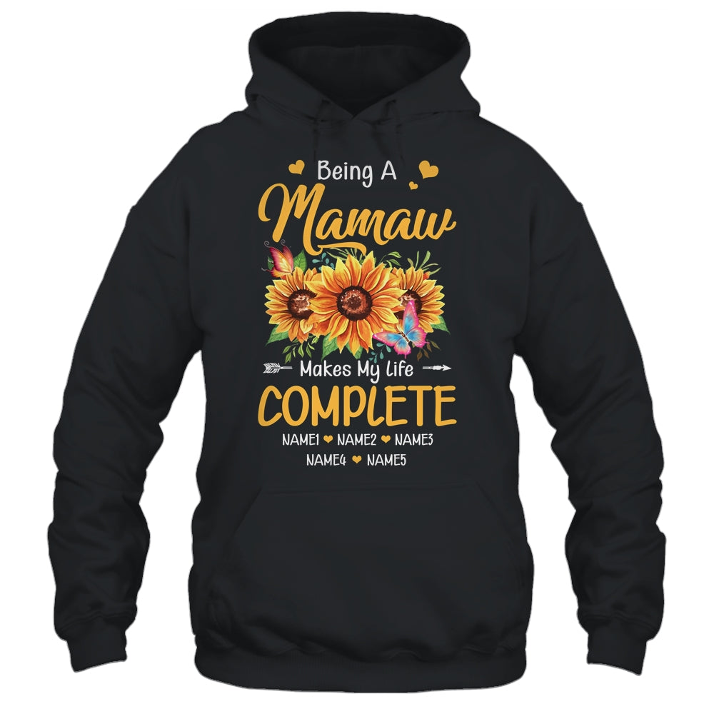 Personalized Being A Mamaw Makes My Life Complete Custom Grandkids Name Mothers Day Birthday Christmas Shirt & Tank Top | teecentury