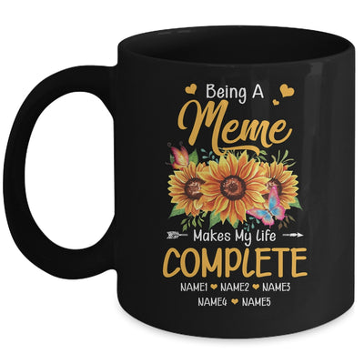 Personalized Being A Meme Makes My Life Complete Custom Grandkids Name Mothers Day Birthday Christmas Mug | teecentury