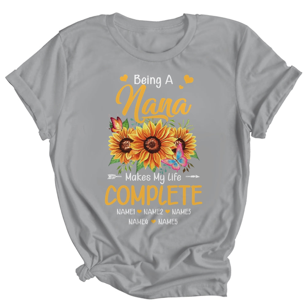 Personalized Being A Nana Makes My Life Complete Custom Grandkids Name Mothers Day Birthday Christmas Shirt & Tank Top | teecentury