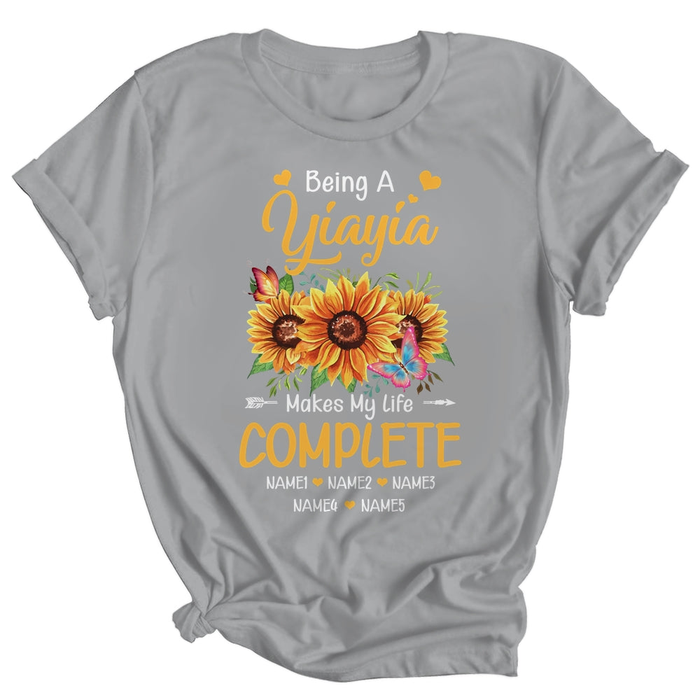 Personalized Being A Yiayia Makes My Life Complete Custom Grandkids Name Mothers Day Birthday Christmas Shirt & Tank Top | teecentury
