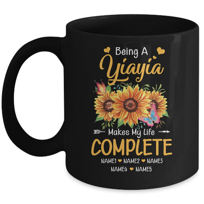 Personalized Being A Yiayia Makes My Life Complete Custom Grandkids Name Mothers Day Birthday Christmas Mug | teecentury