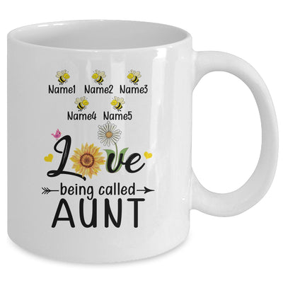 Personalized Being Called Aunt Custom With Kids Name Sunflower Mothers Day Birthday Christmas Mug | teecentury